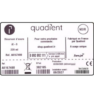 Réservoir encre noire iX-9 220 ML product photo front L
